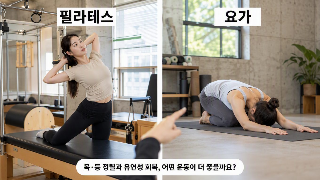 거북목 교정 운동으로 보는 필라테스와 요가